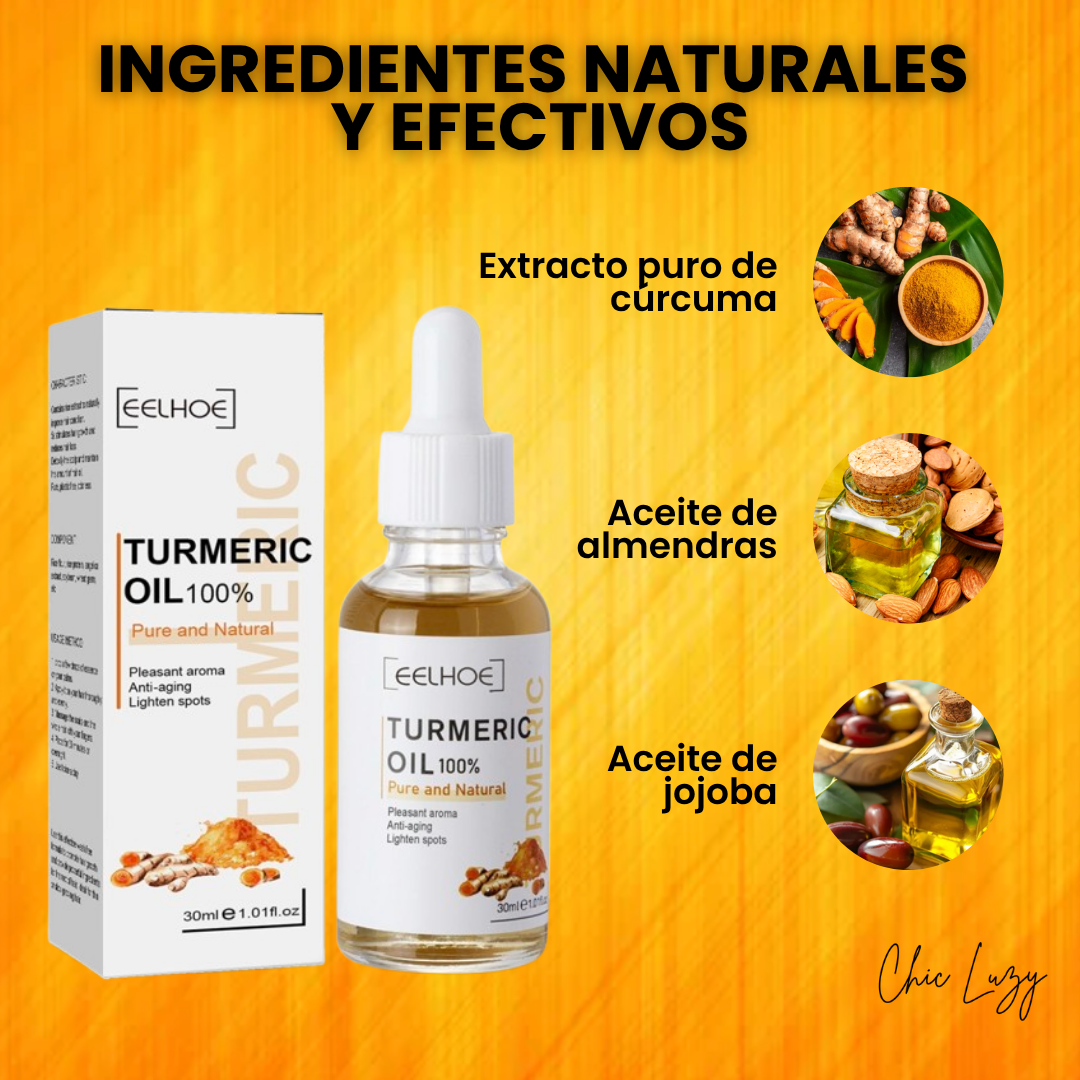 Manchas fuera en 7 días – Aceite Cúrcuma Piel®