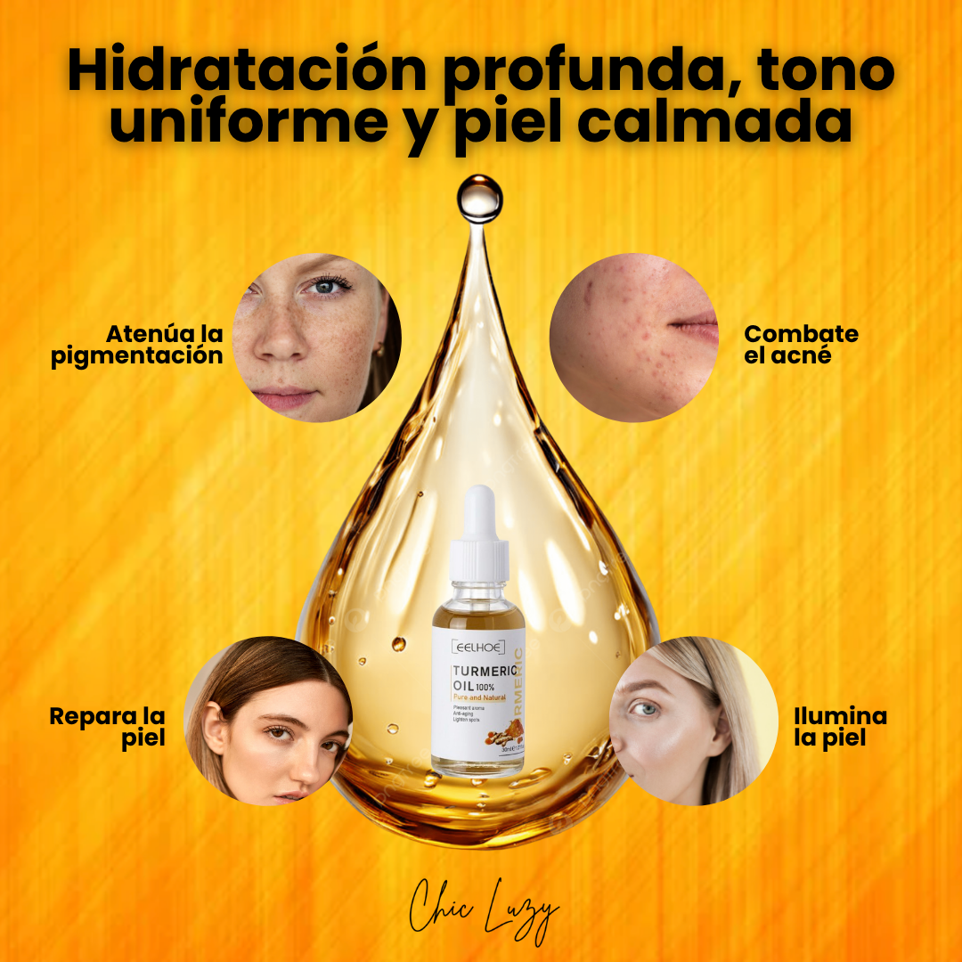 Manchas fuera en 7 días – Aceite Cúrcuma Piel®