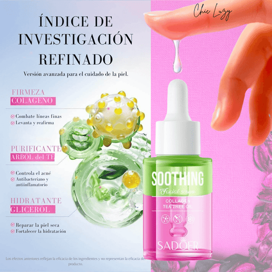 CleanGlow® - Sérum Colágeno y Árbol de Té + REGALO Almohadillas Ácido Kójico y Cúrcuma