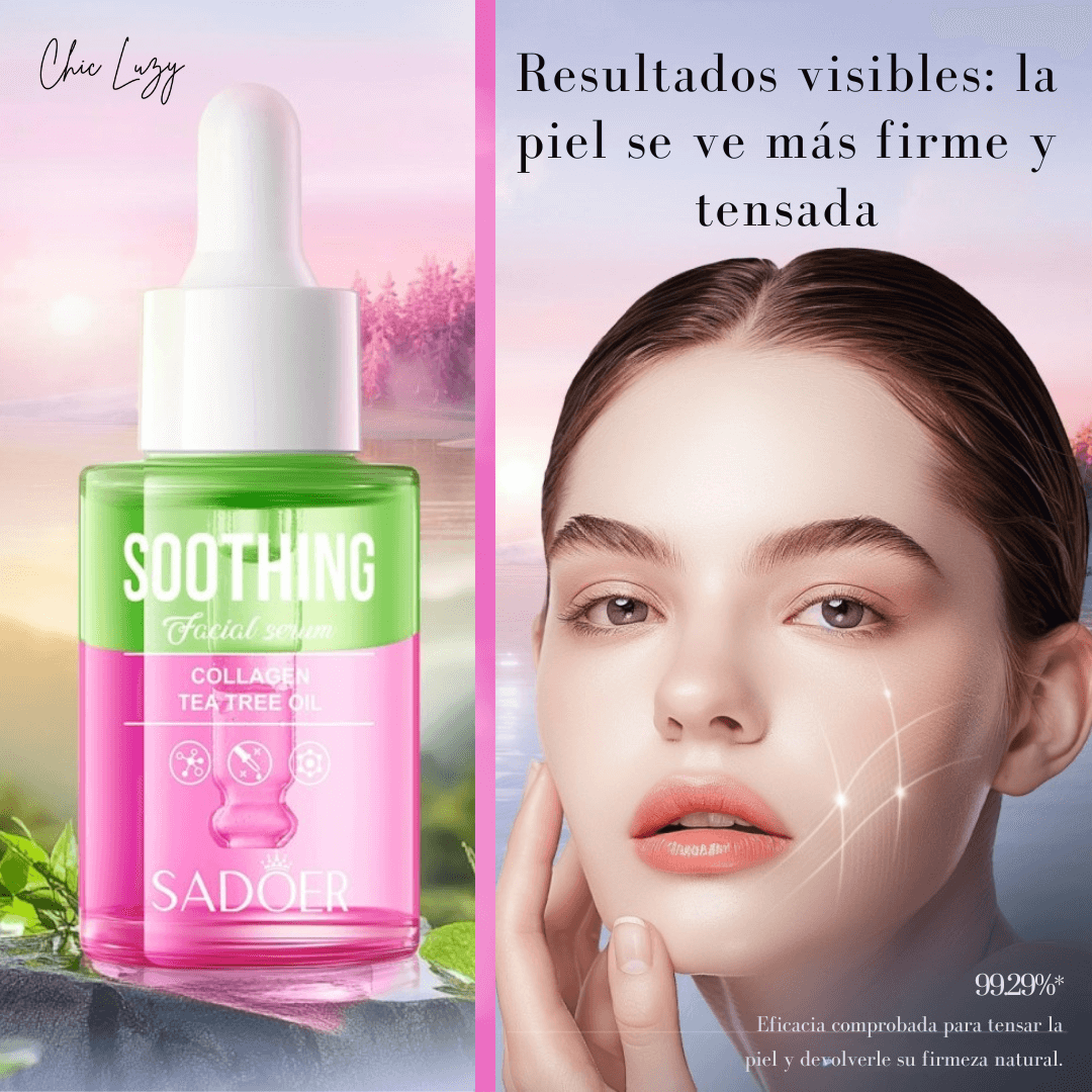 CleanGlow® - Sérum Colágeno y Árbol de Té + REGALO Almohadillas Ácido Kójico y Cúrcuma
